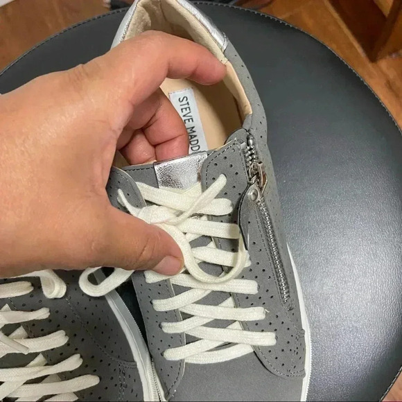 steve madden sabrina grey sneakers size 8 - Picture 6 of 10